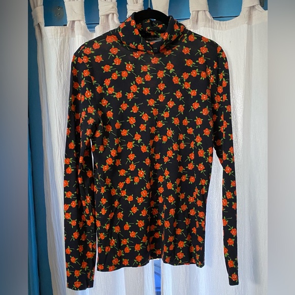 J Crew Tissue Turtleneck in Poppy Fields - Picture 3 of 8